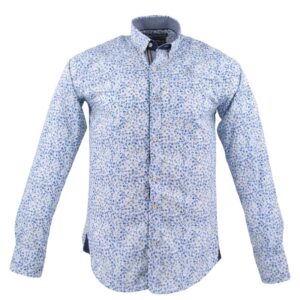 Chemise homme BLACK WELLIS fantaisie fleurs bleus, vertes, beiges