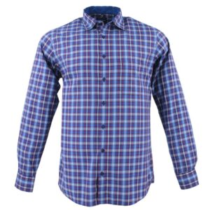 Chemise homme MARVELIS petits carreaux rouges et bleus Modern Fit