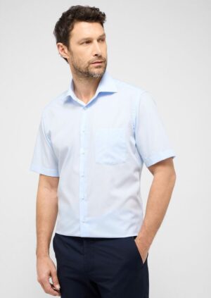 chemise Eterna bleu manches courtes Modern 1100et