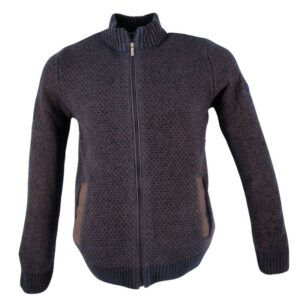 Gilet MONTE CARLO en maille marine et marron