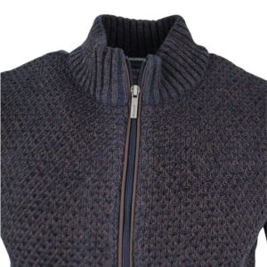 Gilet MONTE CARLO en maille marine et marron