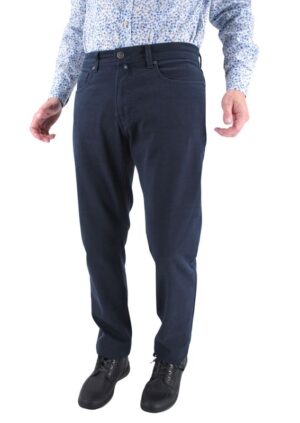 Pantalon coton 5 poches Lyon PIERRE CARDIN tissus micro imprimé marine