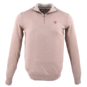 Pull homme BLACK WELLIS beige col camionneur