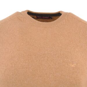 pull homme BEST GUEST col rond 80% laine camel 701bg