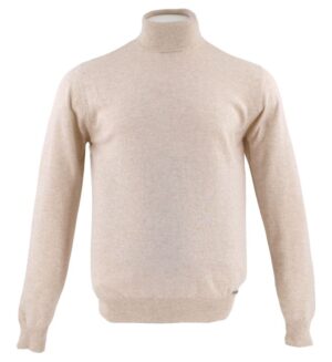 pull homme col roulé beige clair BEST GUEST Diego