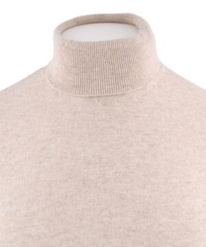 pull homme col roulé beige clair BEST GUEST Diego