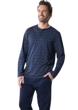 Pyjama Long homme coton bio EMINENCE imprimé lettres LP57