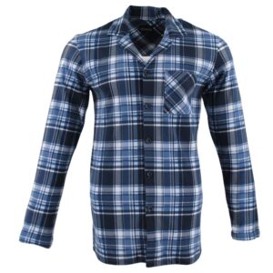 Pyjama homme RINGELLA veste boutonnée à carreaux bleus