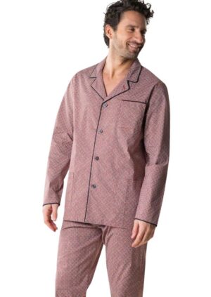 Pyjama veste boutonnée EMINENCE terracotta 7V26