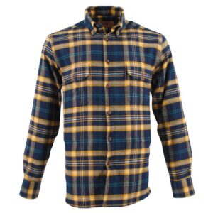 Sur-chemise homme flanelle BANDE ORIGINALE carreaux marine et jaune