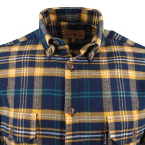 Sur-chemise homme flanelle BANDE ORIGINALE carreaux marine et jaune