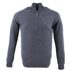 pull BEST GUEST zip col montant 80% laine en anthracite 703bg