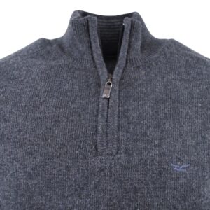 pull BEST GUEST zip col montant 80% laine en anthracite 703bg