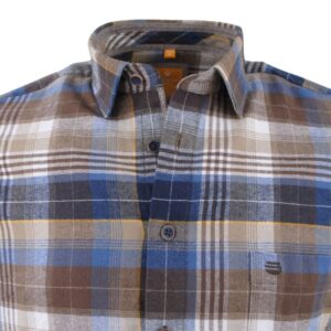 chemise homme Redmond flanelle carreaux marron et bleu