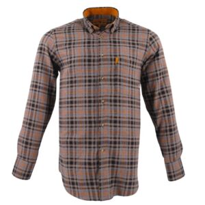 Chemise homme flanelle BANDE ORIGINALE à carreaux gris et ocres