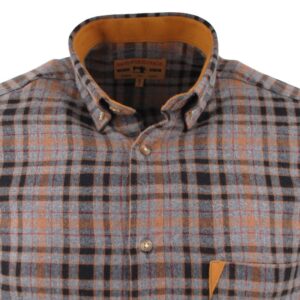 Chemise homme flanelle BANDE ORIGINALE à carreaux gris et ocres