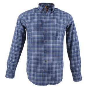 chemise homme Redmond flanelle petits carreaux bleus