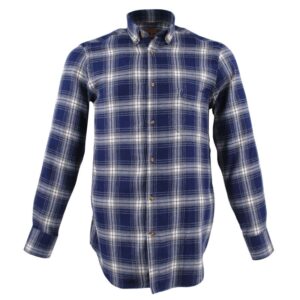 Chemise homme flanelle BANDE ORIGINALE bleu et blanc