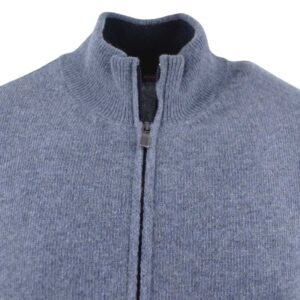 gilet 80% laine zip BEST GUEST gris bleuté 223740bg