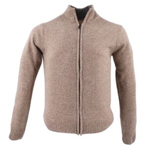 Gilet homme zippé 80% laine BANDE ORIGINALE beige