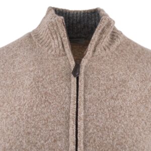 Gilet homme zippé 80% laine BANDE ORIGINALE beige