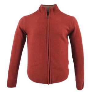 Gilet homme zippé 80% laine BANDE ORIGINALE rouge