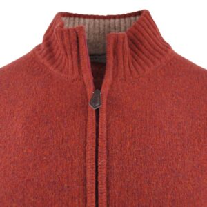 Gilet homme zippé 80% laine BANDE ORIGINALE rouge