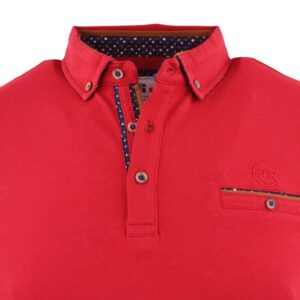 Polo manches longues rouge mat CAPTEN