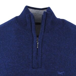 pull BEST GUEST zip col montant bleu foncé 80% laine 82760bg