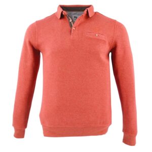 pull homme CAPTEN col polo brique