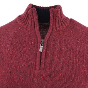 pull homme tweed BEST GUEST col camionneur rouge bordeaux 80% laine Bill_bg