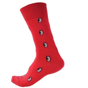 Chaussettes LABONAL coton rouge avec pingouin / manchot