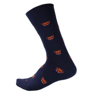 Chaussettes LABONAL coton bleu avec tête de renard